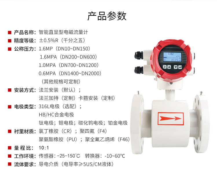 红外电磁流量计参数