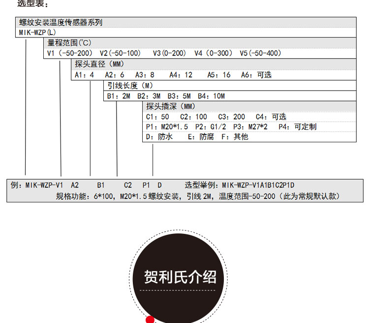 引线式温度传感器选型