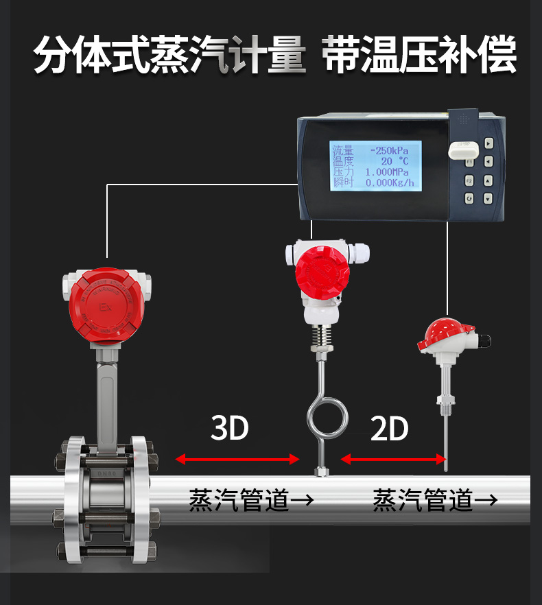 涡街流量计分体式蒸汽计量