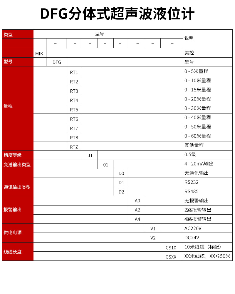 DFG分体式超声波液位计