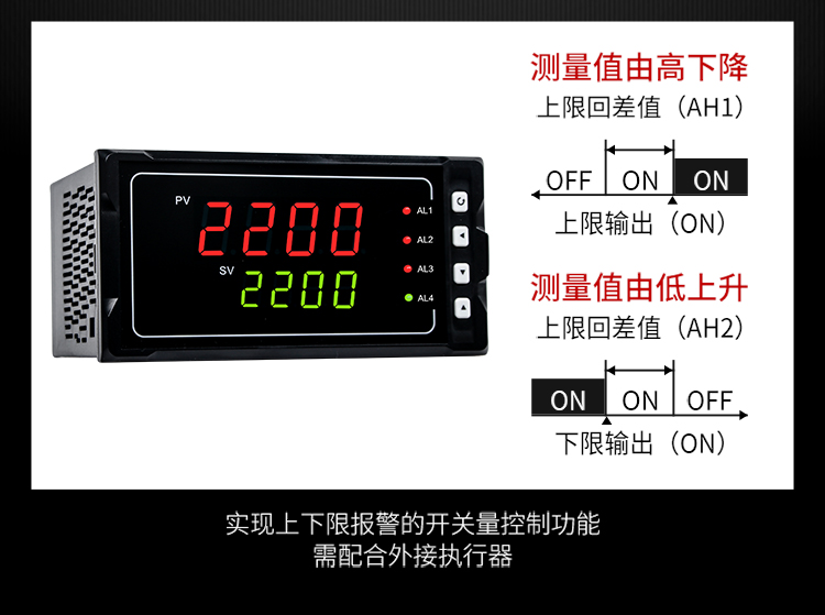 显示控制仪测量值由高下降